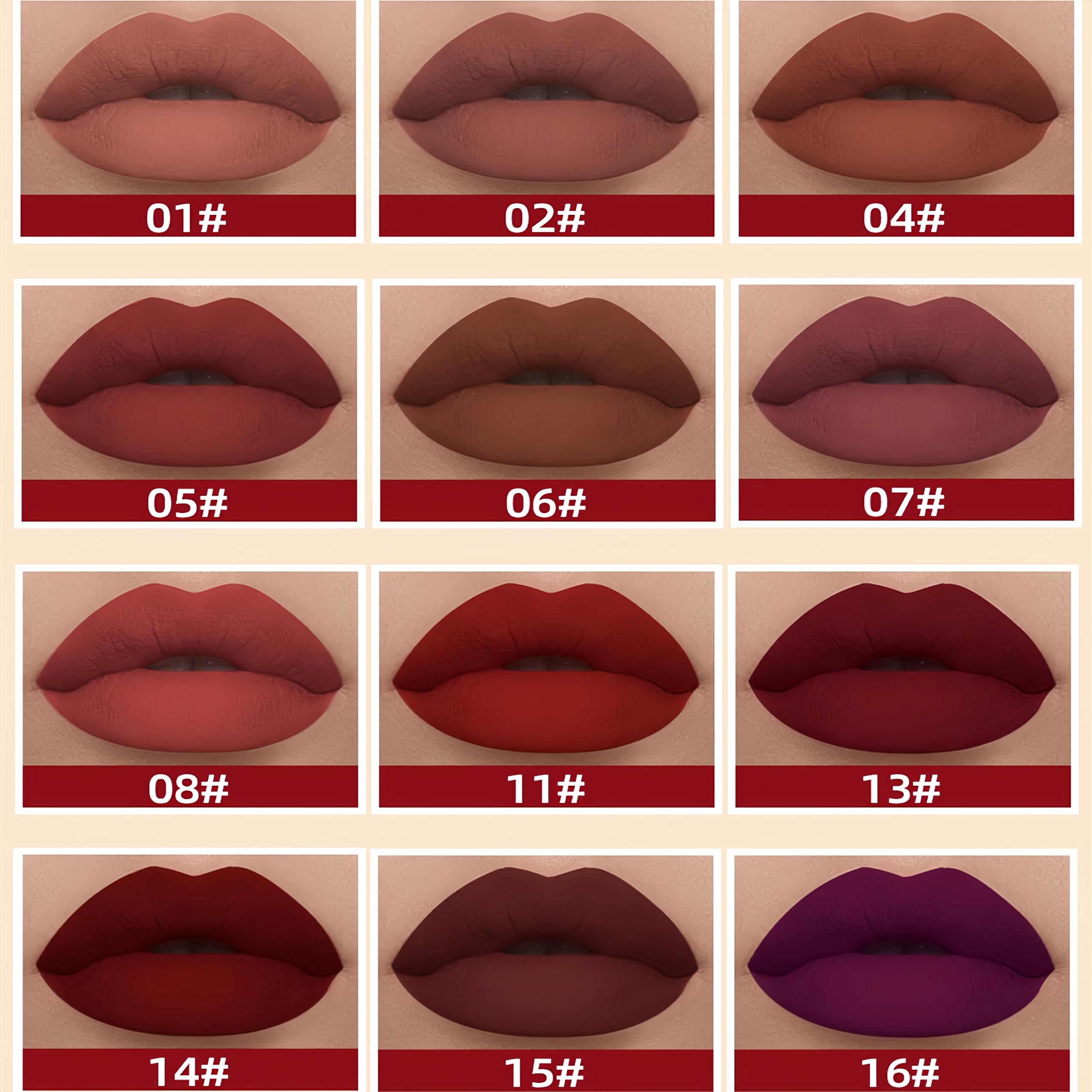 Melemando lipstick swatches on arm displaying 12 shades for shade matching