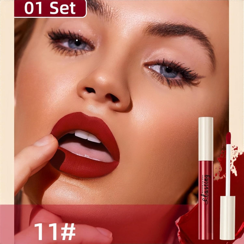 Melemando waterproof non-fade lip color shown in closeup packaging
