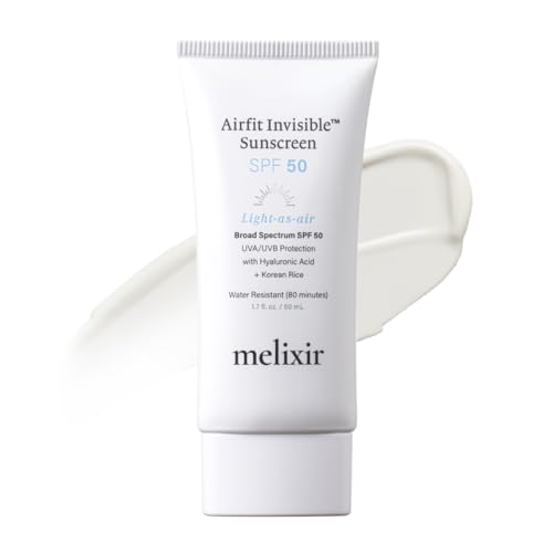 Melixir Airfit Invisible Sunscreen bottle for daily protection.
