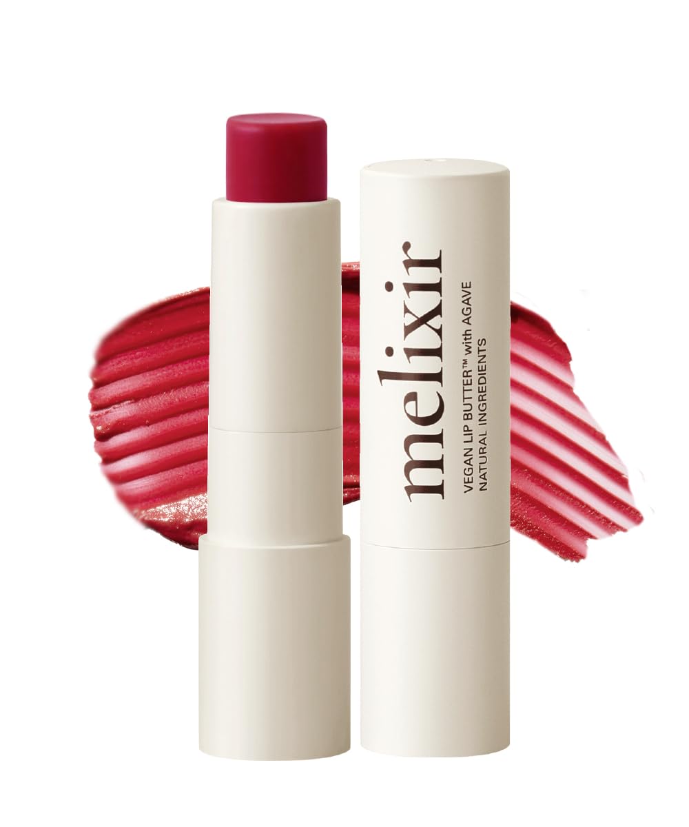 Melixir vegan lip butter stick closed for portable hydration and clean beauty