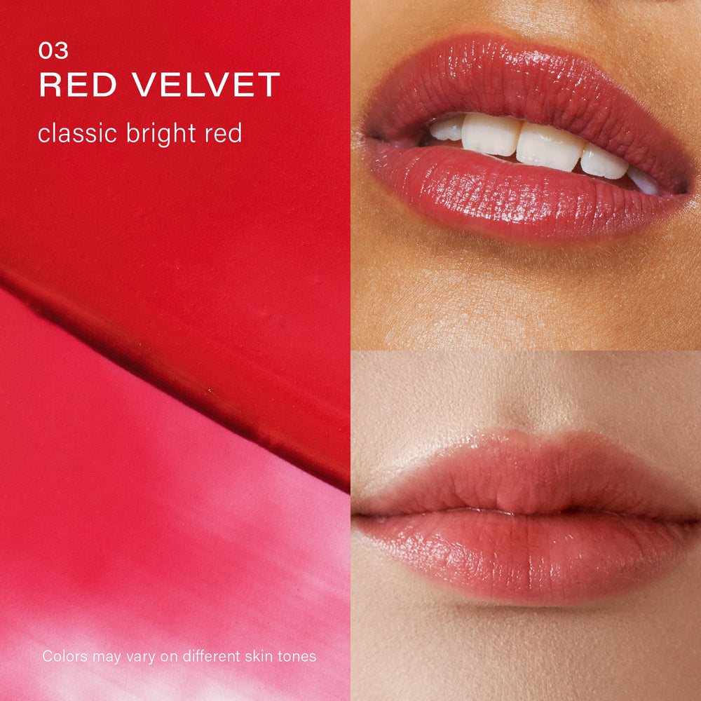Melixir Vegan Lip Butter application glide demonstrates smooth, non sticky moisture on lips.