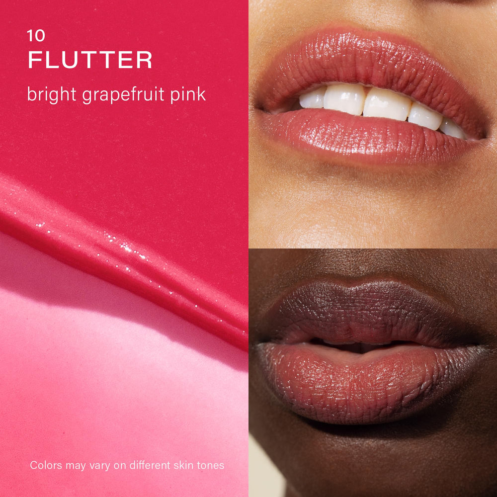 Melixir Vegan Lip Butter Flutter color swatch reveals sheer tint.