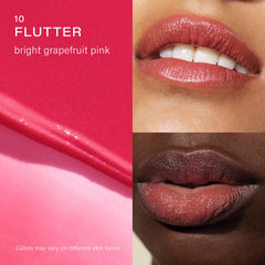 Melixir Vegan Lip Butter Flutter color swatch reveals sheer tint.