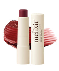 Melixir Vegan Lip Butter tubes on display show hydrating shade options for winter lips.