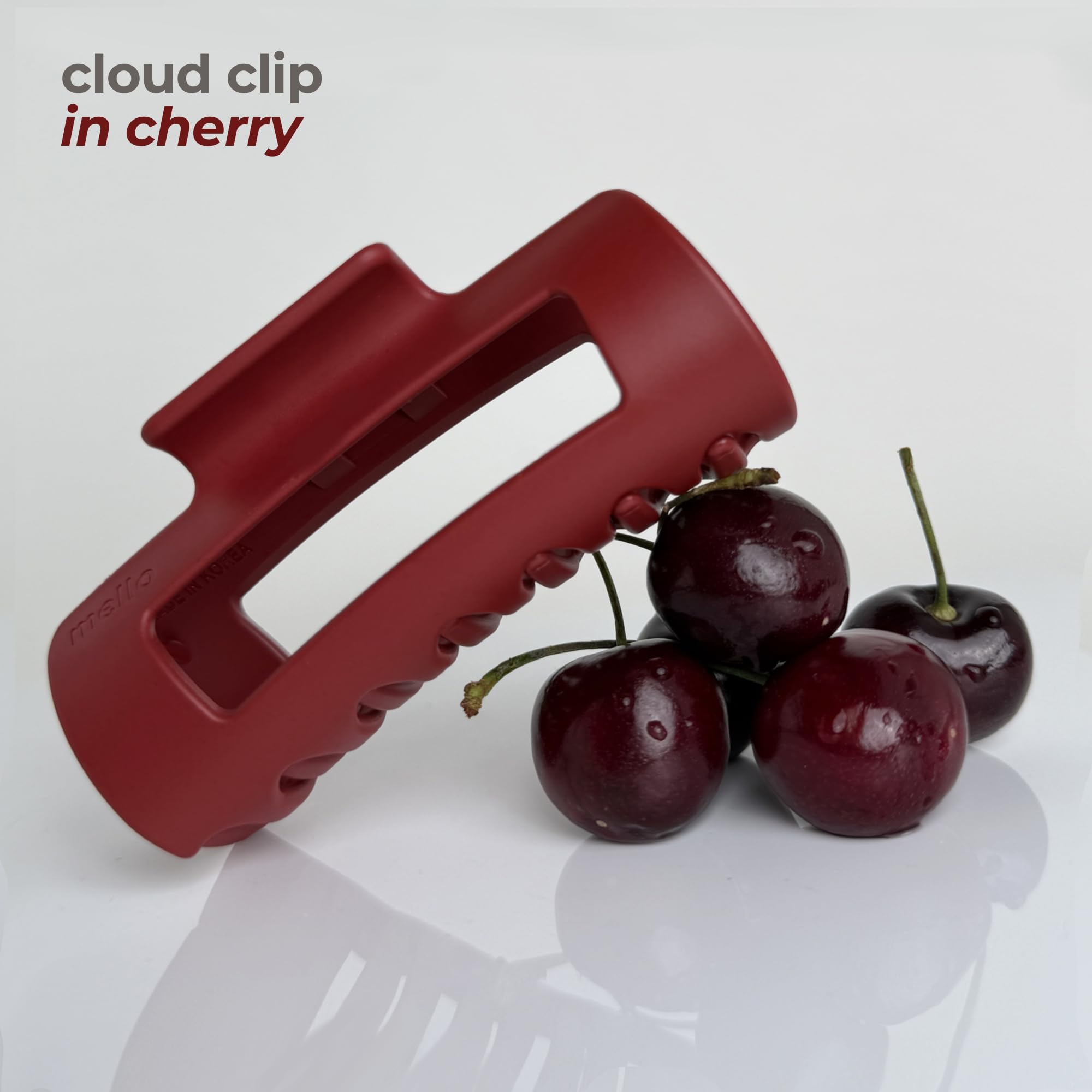 Mello Original hair claw clip rust-proof spring close-up illustrating durable, silent operation