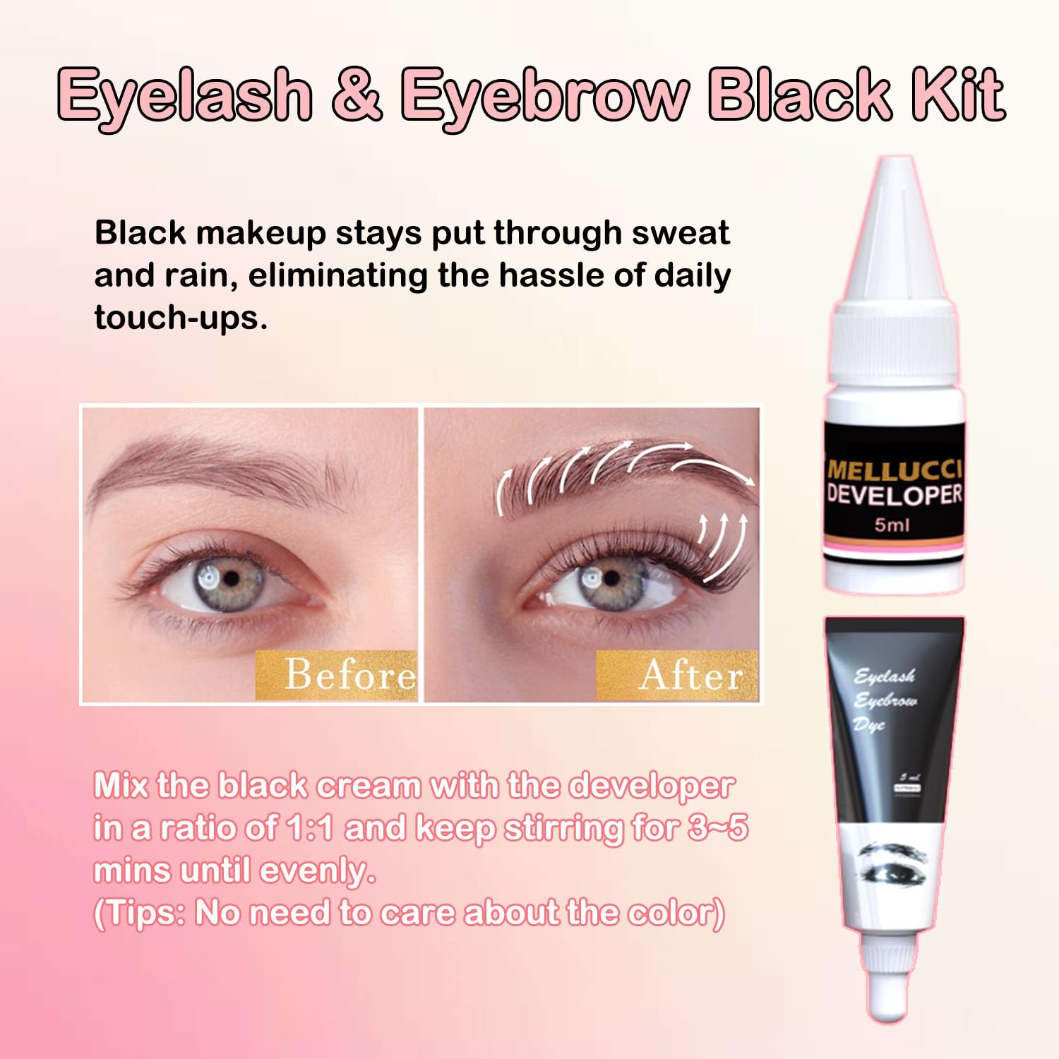 MELLUCCI brow lamination kit tools for easy shaping and color setting.
