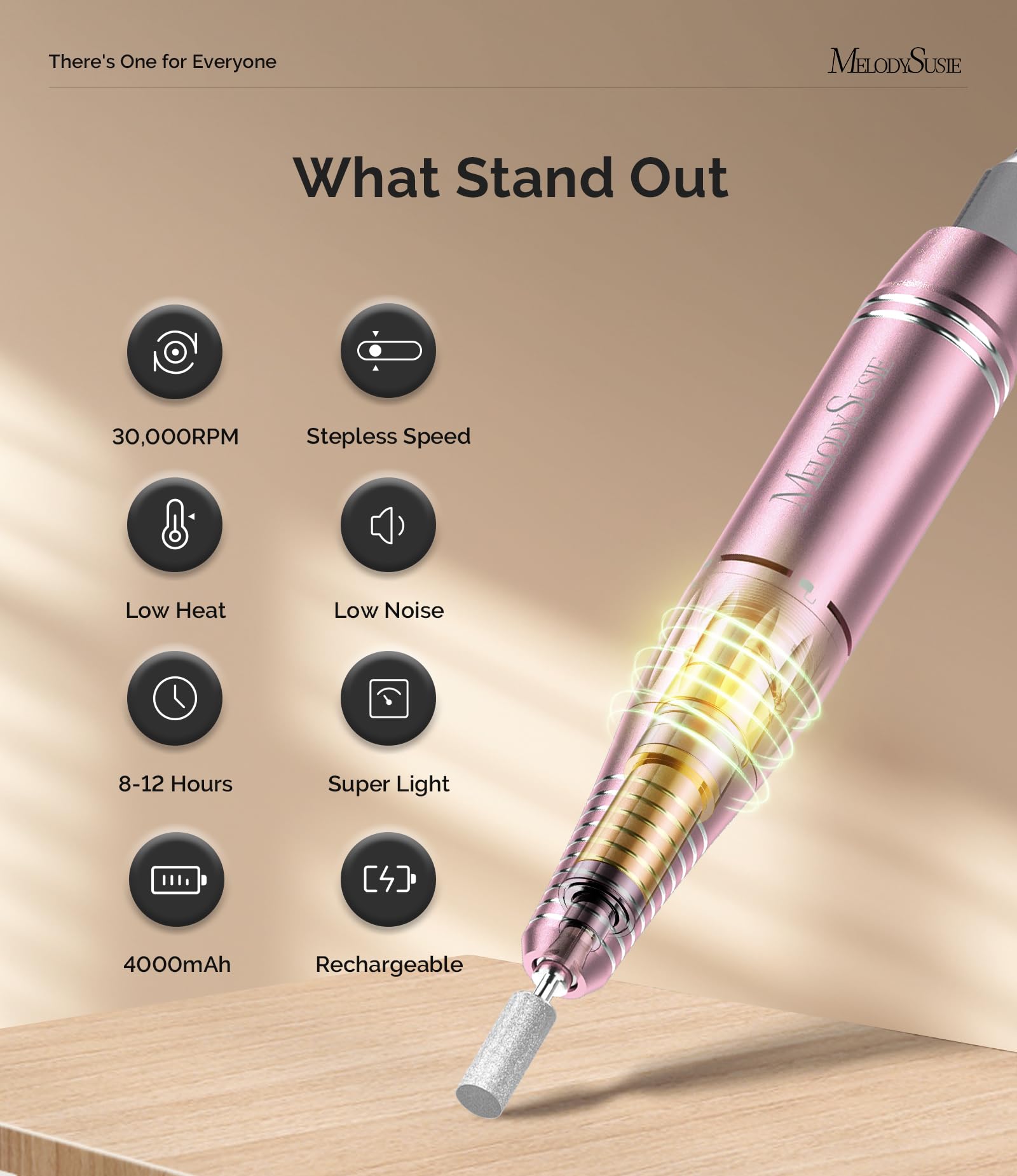 MelodySusie SC300F LCD display shows speed control during precise filing
