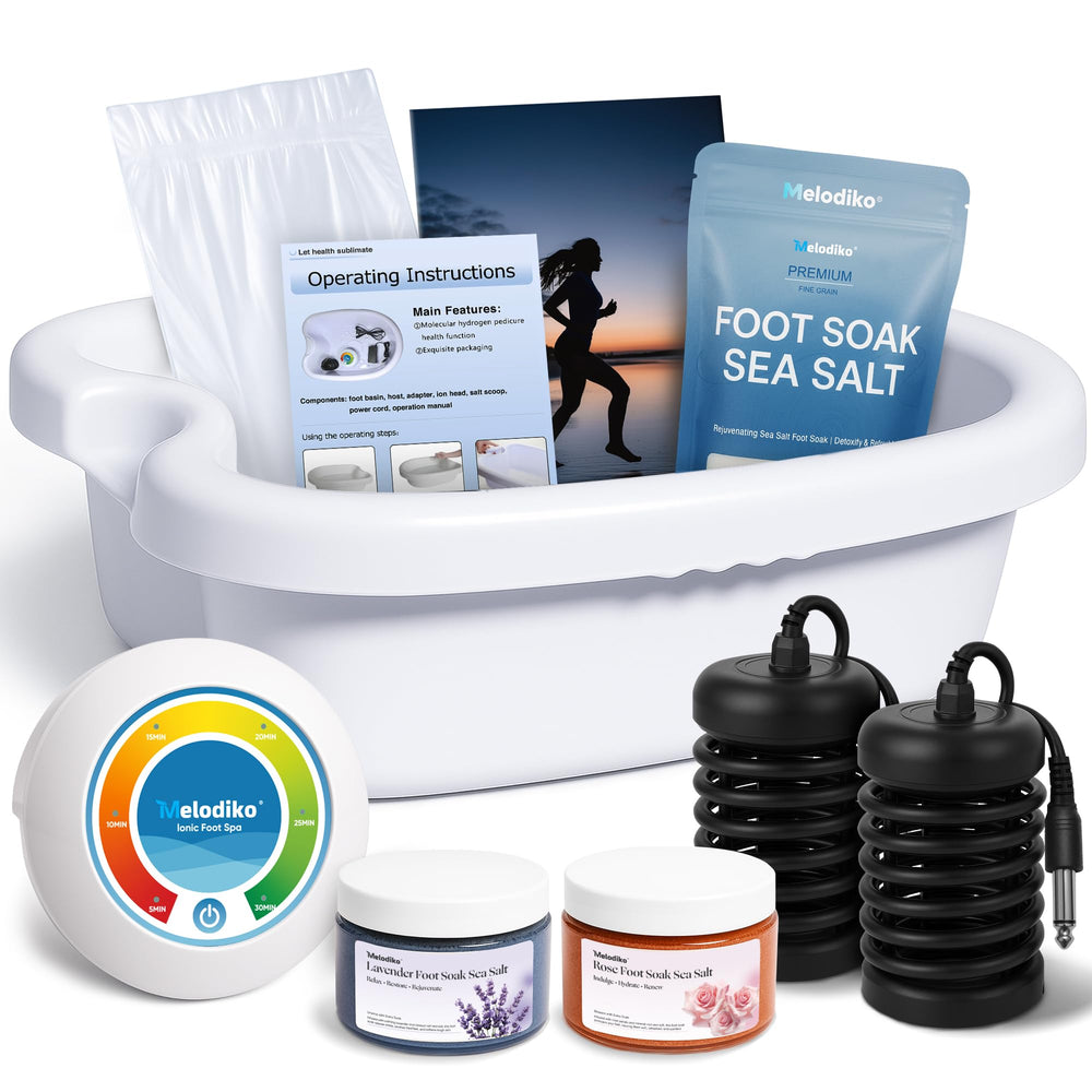 Melodiko ionic foot bath detox machine front view for at-home spa relaxation
