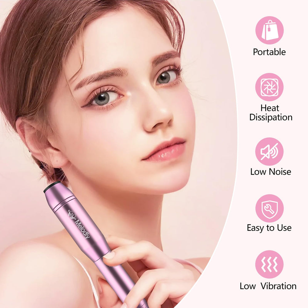 Melodly ergonomic pen-style handle for comfortable grip.