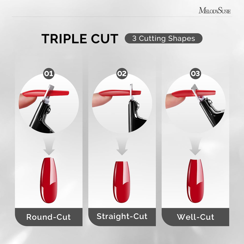 MelodySusie acrylic nail clippers adjustable blade demonstrates customizable cut angles.