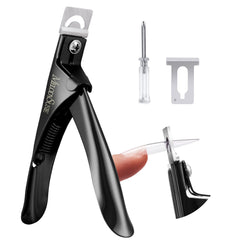 MelodySusie acrylic nail clippers close-up showing precise clean cut for acrylic nails.