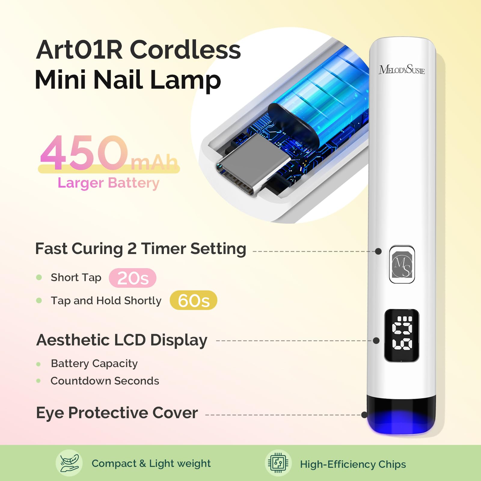 MelodySusie P-ART01R lamp handheld cordless design for precise art