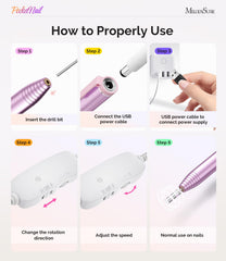 MelodySusie drill-bits-set for manicures and pedicures enables shaping and smoothing at home.