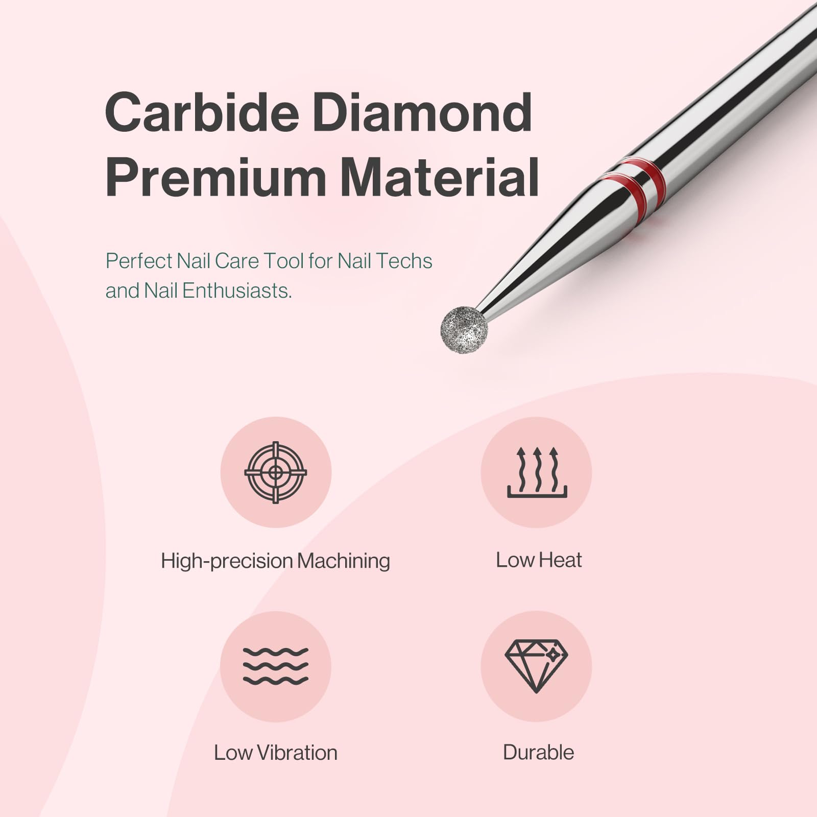 MelodySusie silver finish cuticle cleaner bit highlighting subtle shine during use.