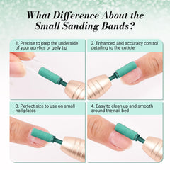 MelodySusie 180 fine grit sanding band close-up highlights smooth surface prep for natural nails.