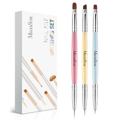 MelodySusie 2-in-1 Nail Art Brushes Set compact design for easy home nail art creation.