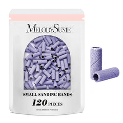 MelodySusie 3-1mm small sanding bands on a mandrel for precise shaping during nail prep.