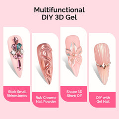 MelodySusie 3D Gel Nail Art application on nail for long-lasting patterns.