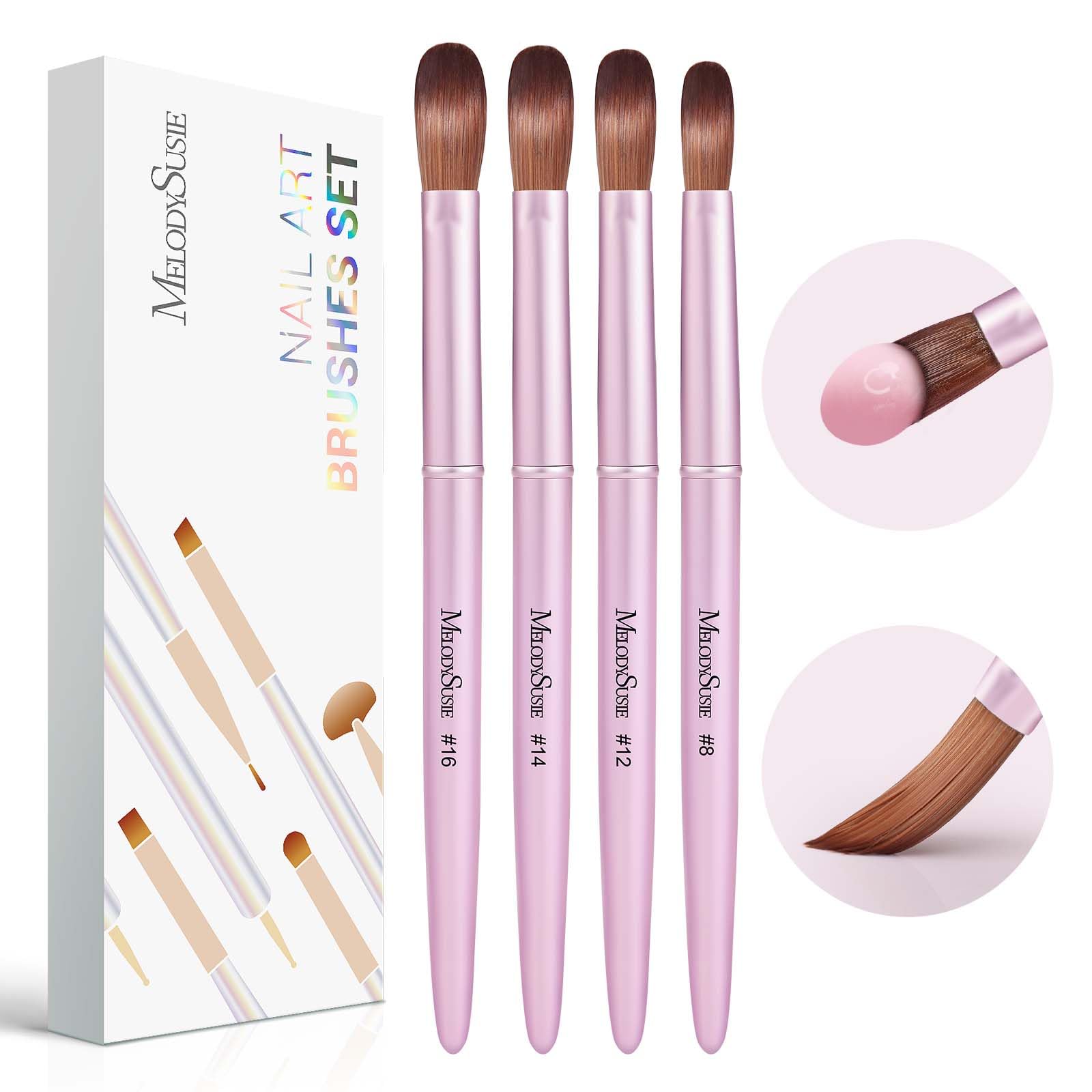 MelodySusie 4Pcs acrylic nail brush set front view for DIY home salon tasks