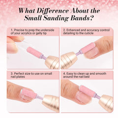MelodySusie 50pcs drill bits set enables precise edge shaping and cuticle prep.