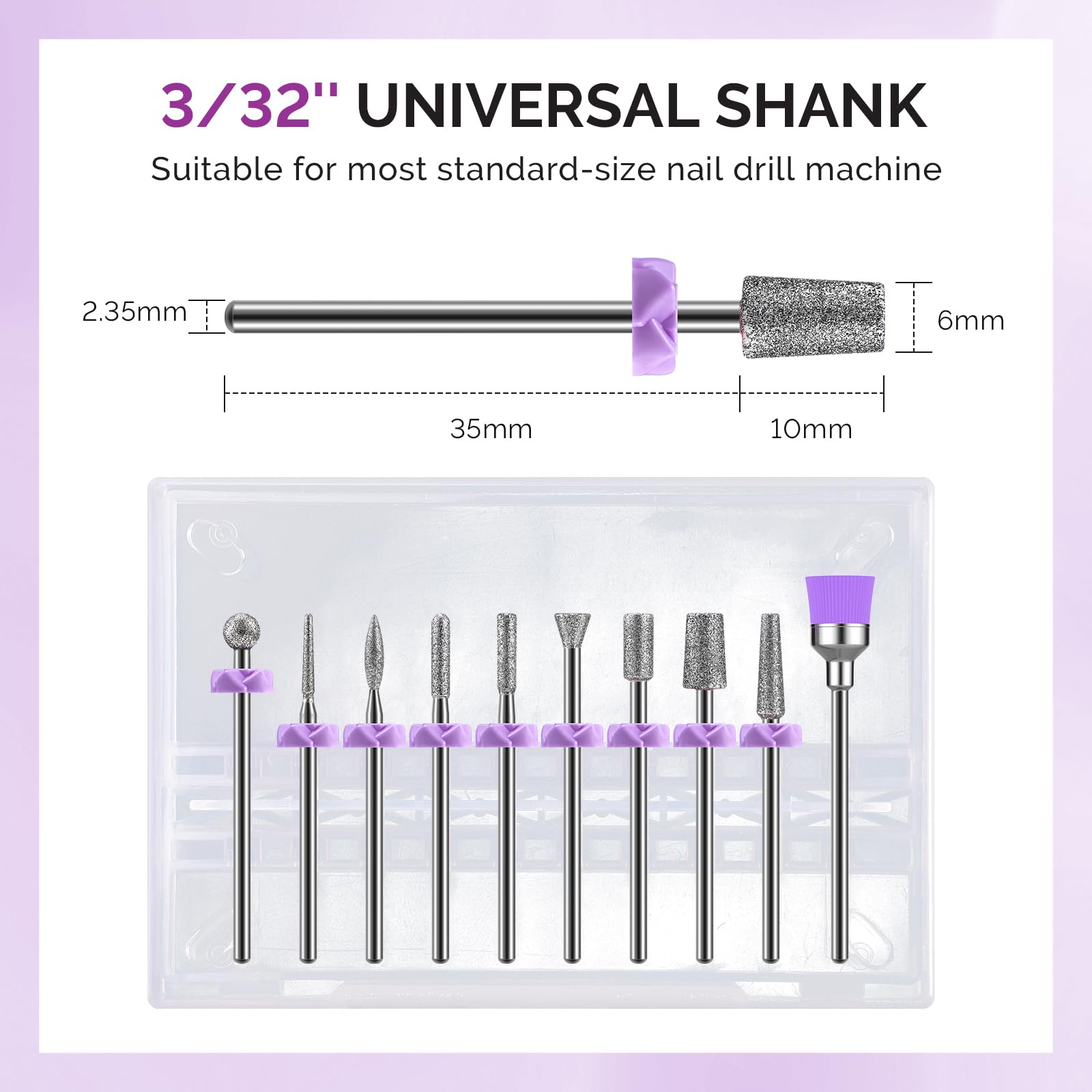 MelodySusie 6.65mm mandrel with universal shank for broad drill compatibility.
