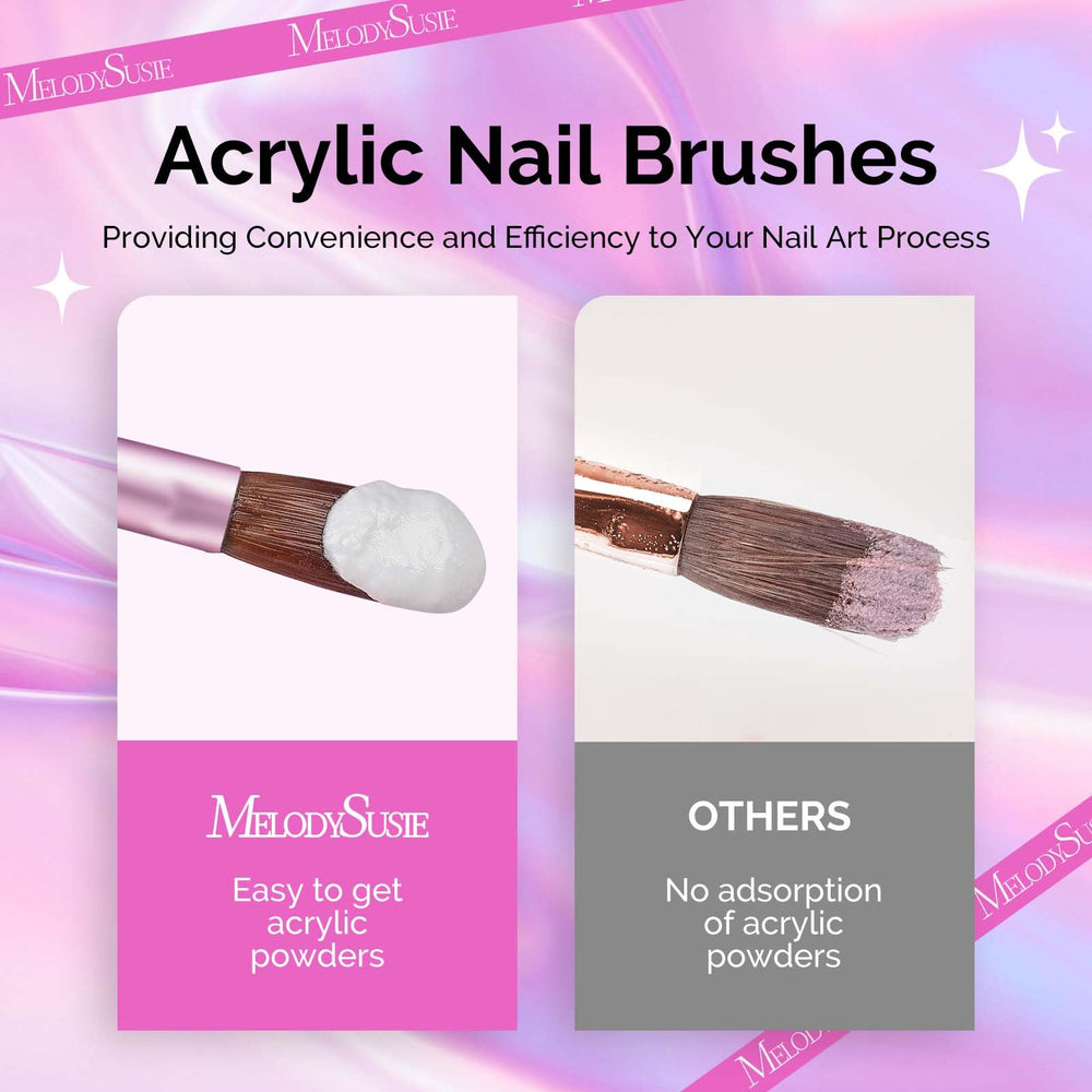 MelodySusie acrylic brush metal-tube-lock design enhances durability and bristle retention