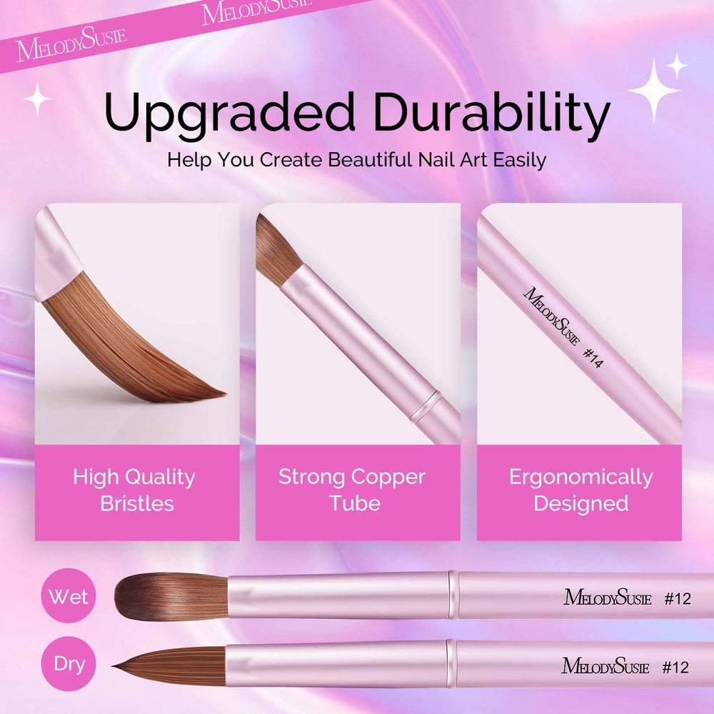 MelodySusie nail-brush with size-marked handles for easy selection during art