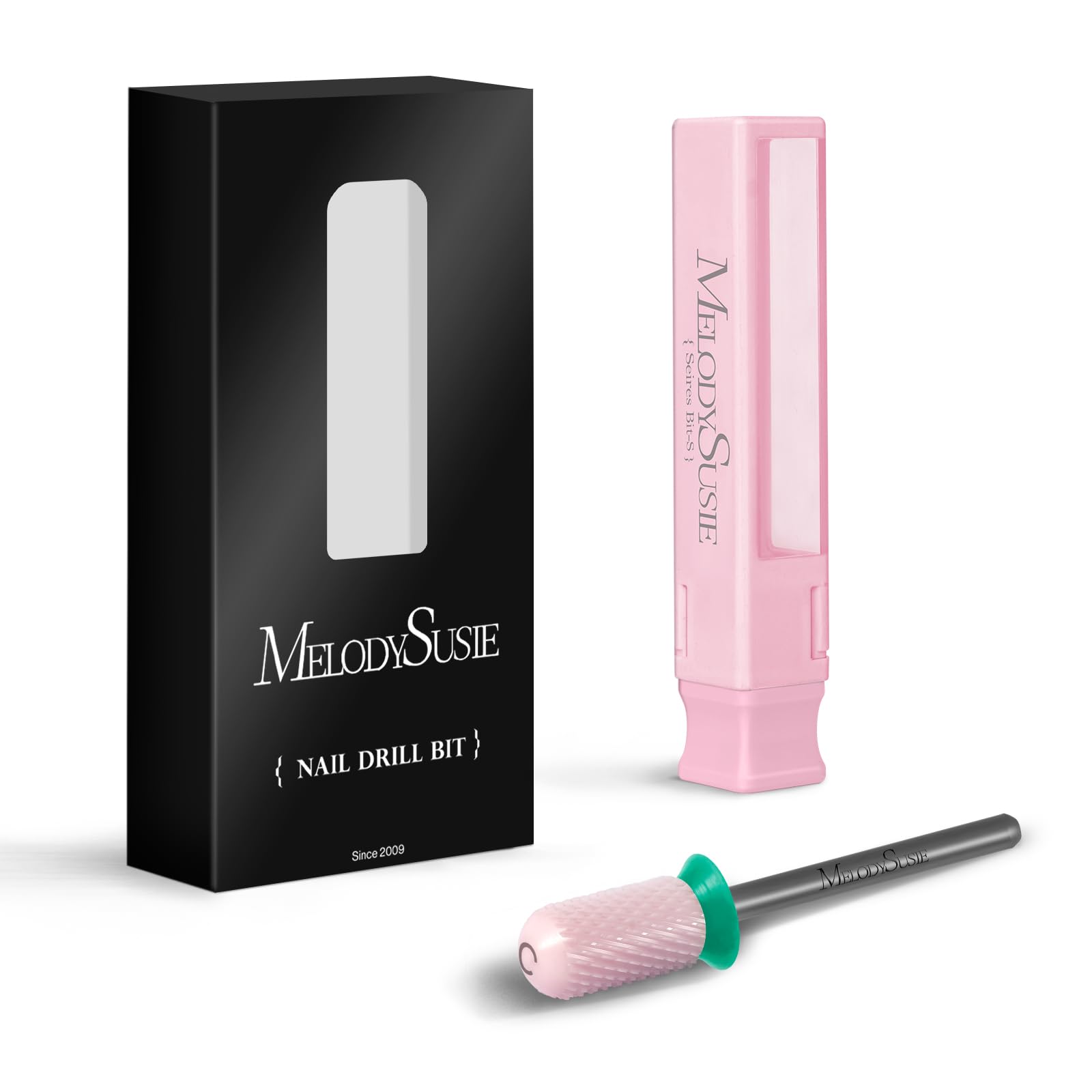 MelodySusie beginner-friendly bit fits common drills, ideal for starting gel or polish shaping.