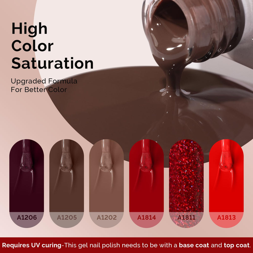 MelodySusie Beige brown gel polish close-up, durable color for daily wear.