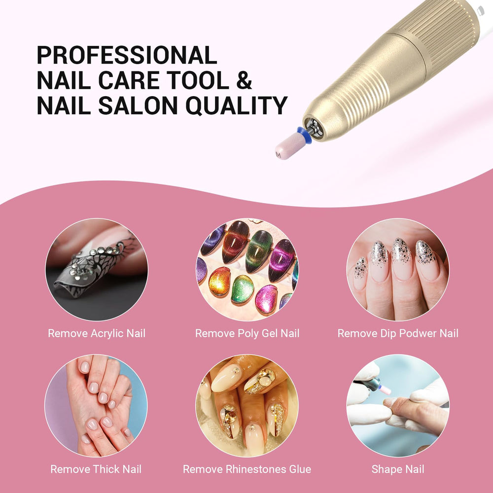 MelodySusie easy-clean ceramic bit wipes down quickly after nail sessions.