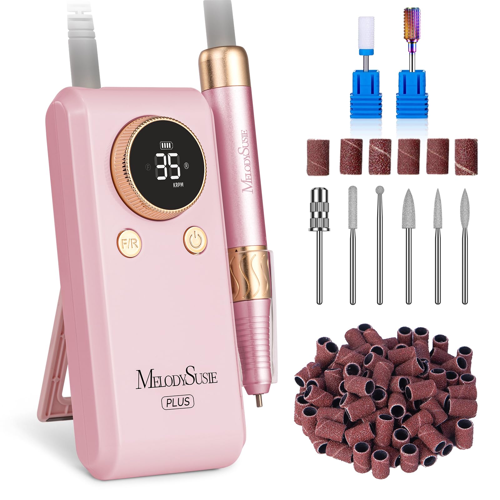 MelodySusie Clip-On Nail Drill enables hands-free operation during treatments.