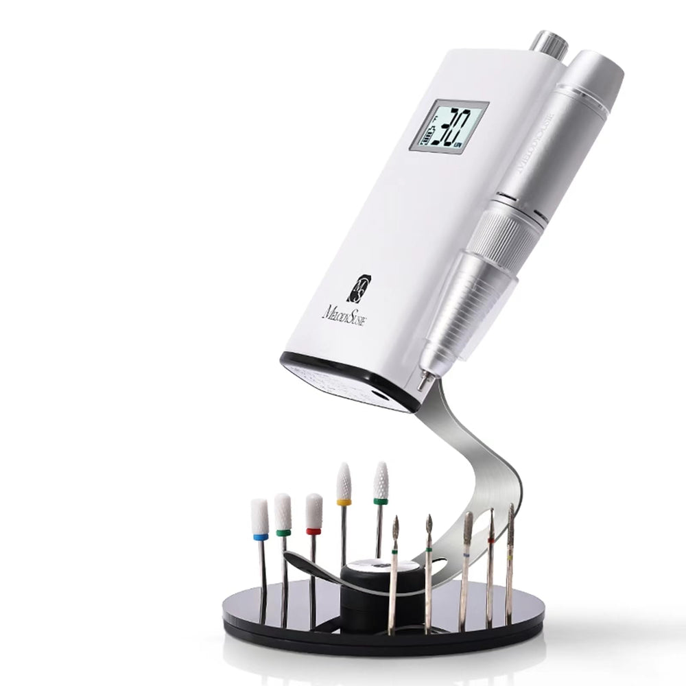 MelodySusie clip-on nail drill holder with 10 holes for organized bit storage.