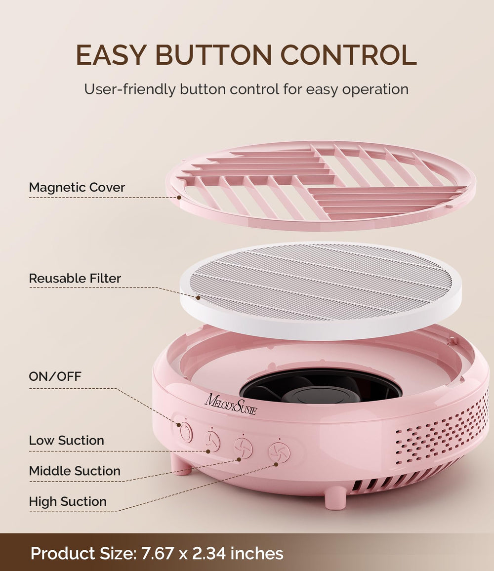 MelodySusie compact nail dust collector low-noise operation supports comfortable sessions