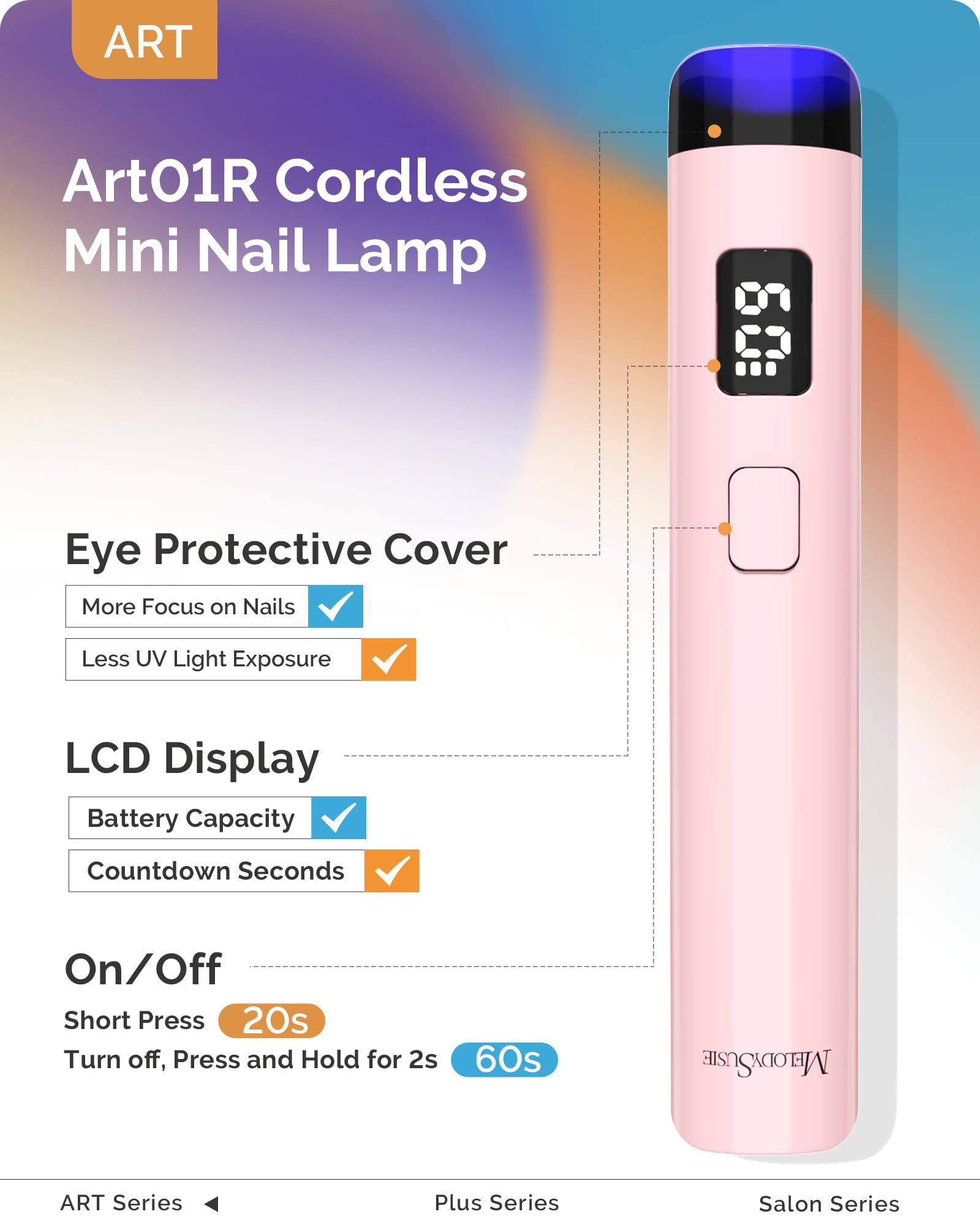 MelodySusie cordless compact nail lamp suitable for travel