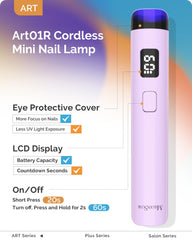MelodySusie cordless nail lamp with LCD display shows timer status.