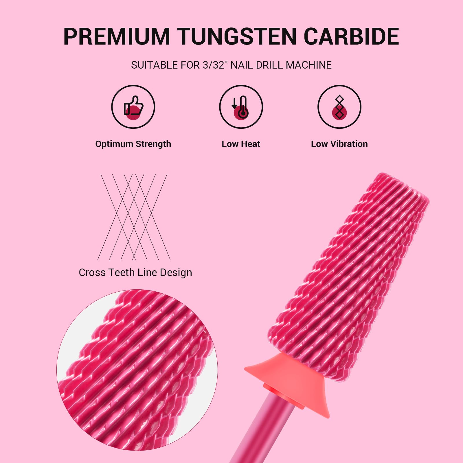 MelodySusie cross-cut carbide nail bits focus on efficient dead-skin removal during prep