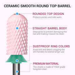 MelodySusie cross-cut ceramic bit pink achieves efficient surface contouring with less heat.