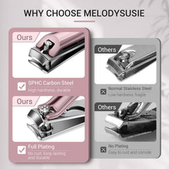 MelodySusie curved-blade nail clippers for smooth, one-cut shaping.