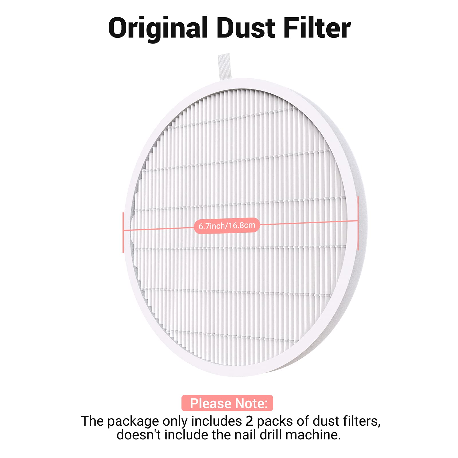 MelodySusie: guía de tamaño del filtro para colector de polvo de uñas, ajuste preciso.