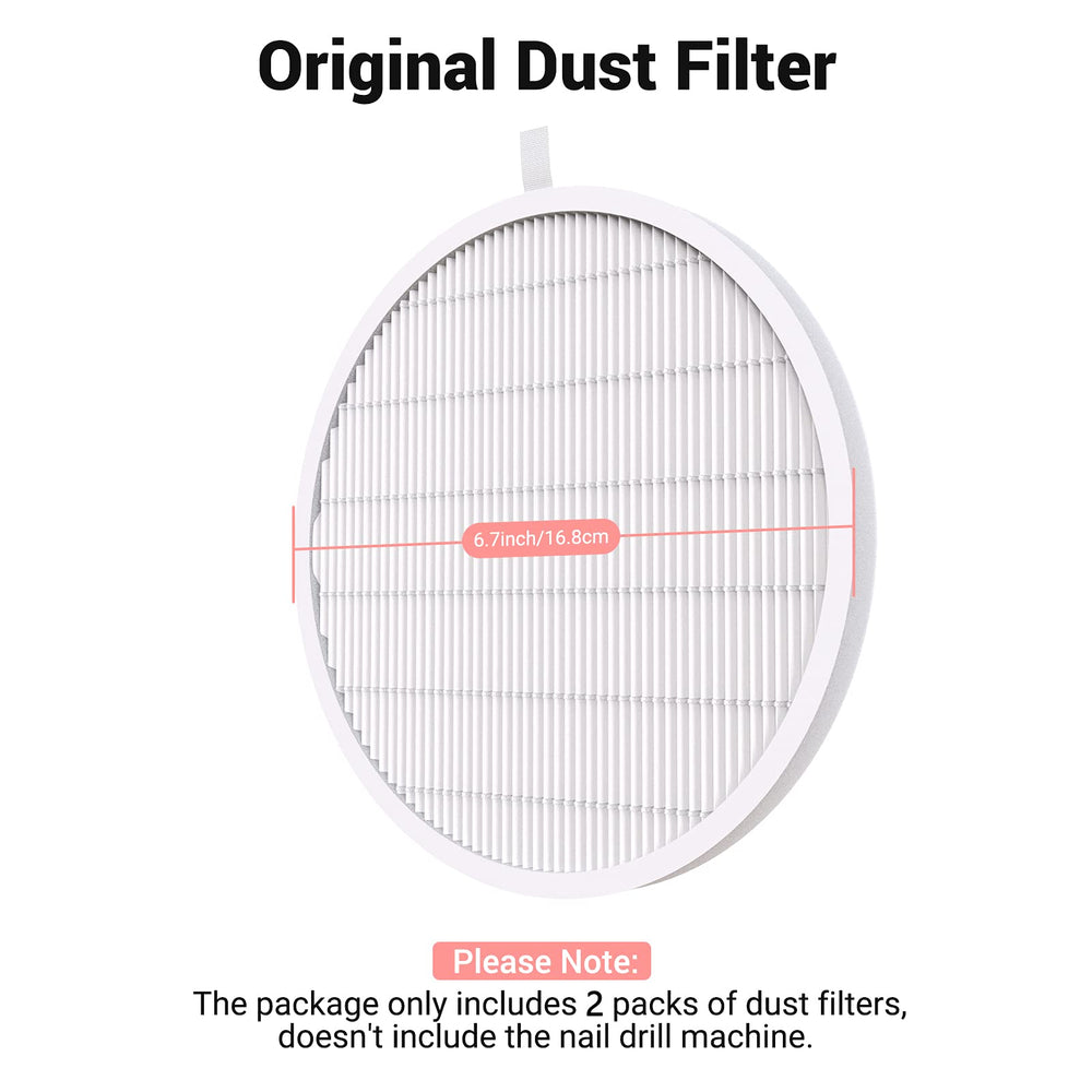 MelodySusie: guía de tamaño del filtro para colector de polvo de uñas, ajuste preciso.