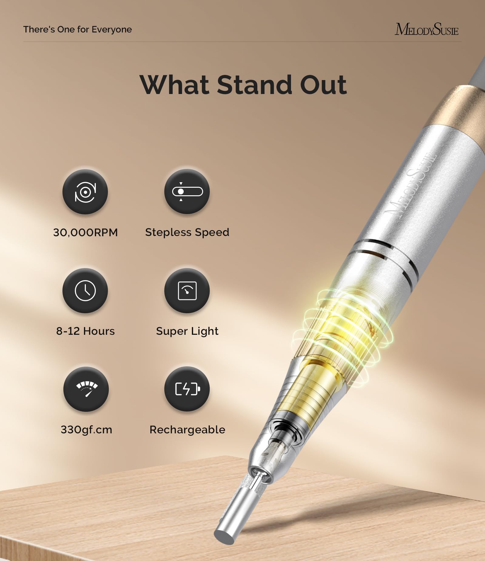 MelodySusie 30,000 RPM drill demonstrates efficient shaping and gel removal