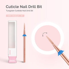 MelodySusie Flame Hexagon bit rose gold side view highlighting dead skin removal around nails.