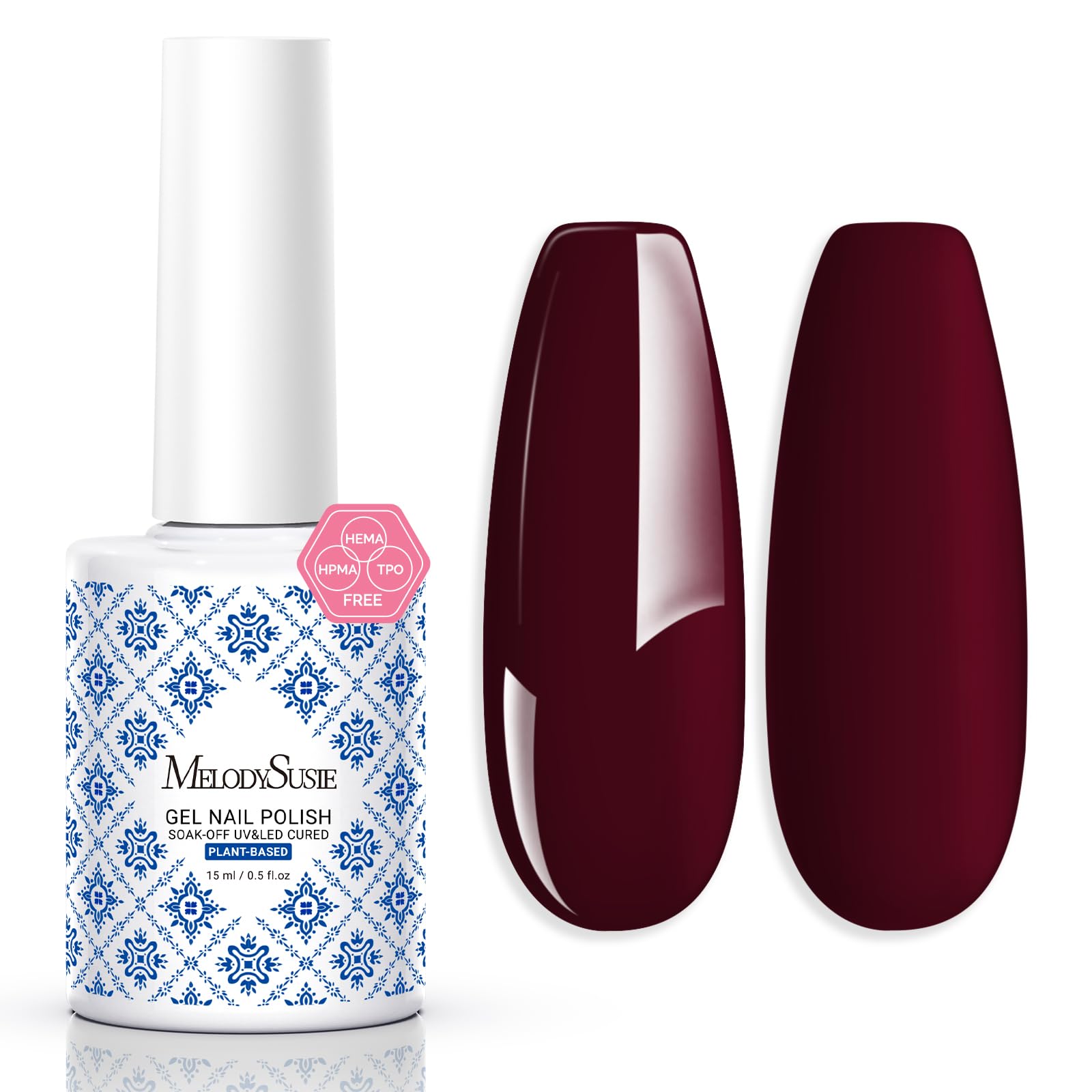 MelodySusie Fleurwee bottle close-up highlights plant-based polish with low-odor, skin-friendly appeal.