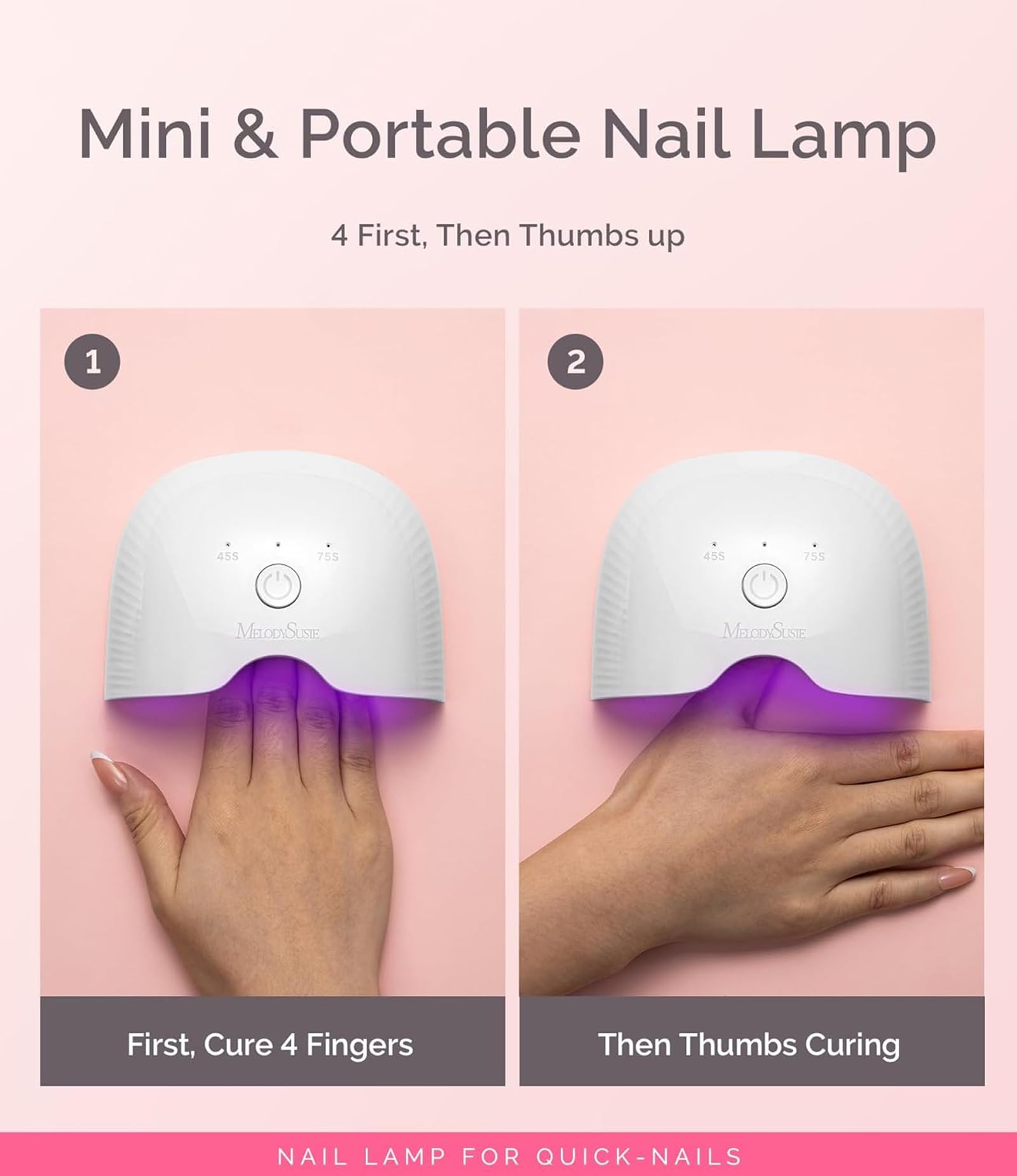 MelodySusie four-finger curing supports quick, even soft gel results