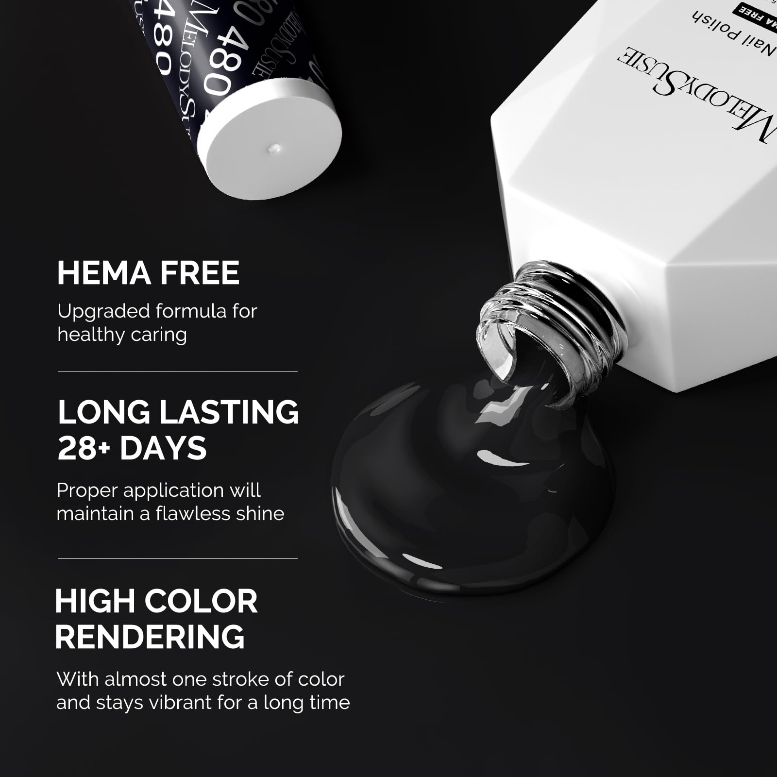 MelodySusie gel polish high-gloss finish for vibrant, long-lasting manicures.