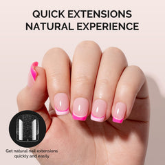 MelodySusie Short Square X Nail Tips half-matte surface enhances adhesion.