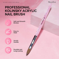 MelodySusie Kolinsky hair detail highlights soft bristles for precise fill-ins and full-set acrylic work.