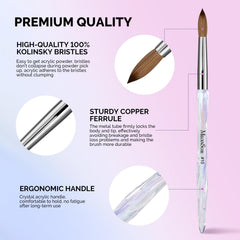 MelodySusie Kolinsky nail brush with ombré handle offers comfortable control.