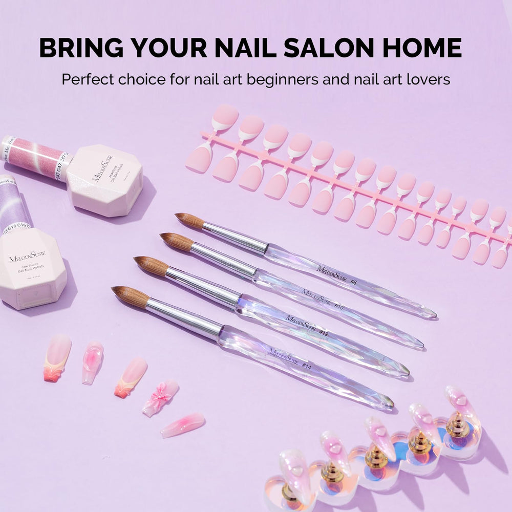 MelodySusie Kolinsky nail-art kit shot featuring this pro brush.