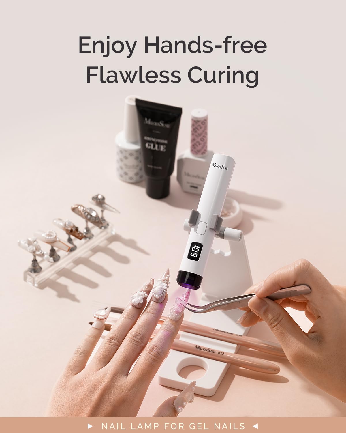 MelodySusie UV light LCD display and timers for precise curing.
